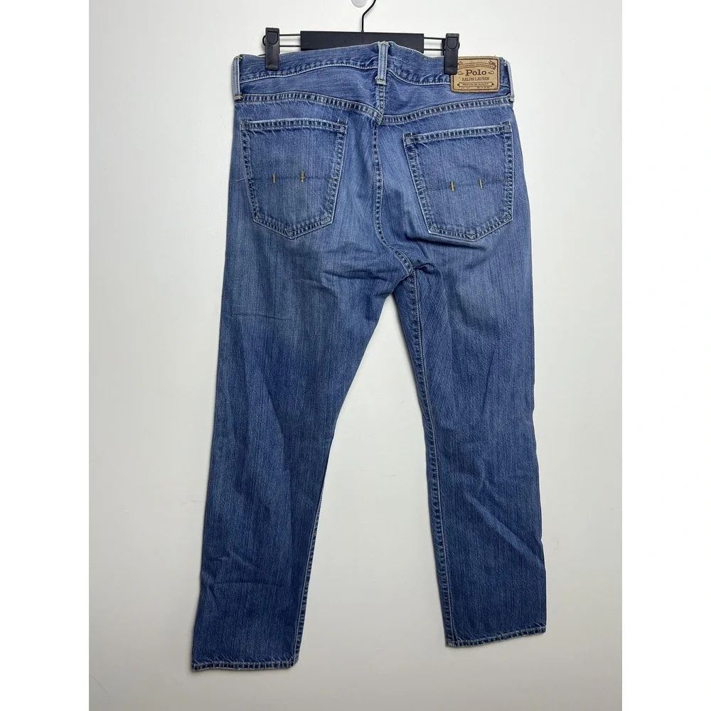 Polo Ralph‎ Lauren Authentic Dungarees Jeans Mens 34x32 Blue Straight Leg Denim